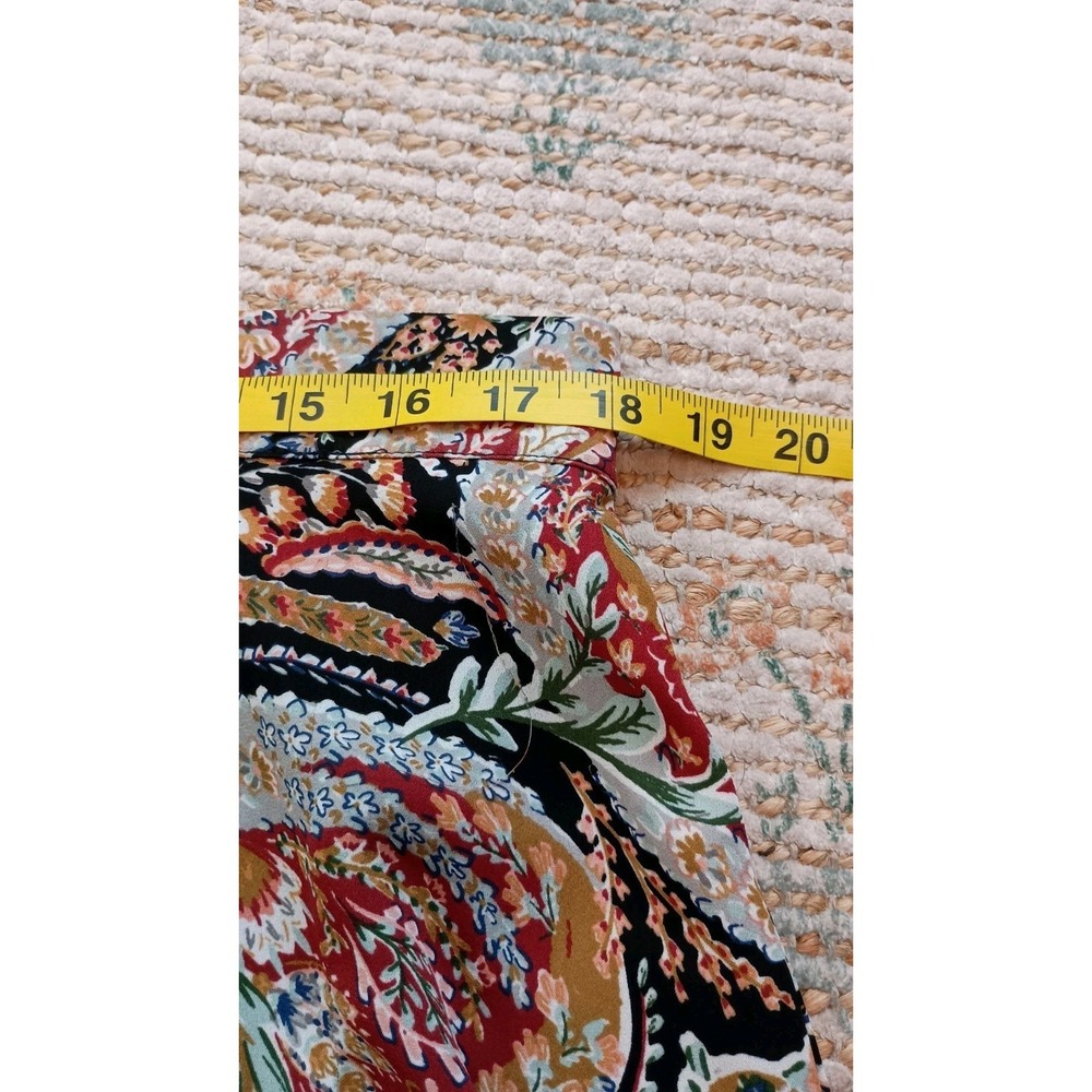 Vince Camuto Paisley Floral Midi Skirt Women's XL Boho Western Charm Lined Flowy - Picture 11 of 12